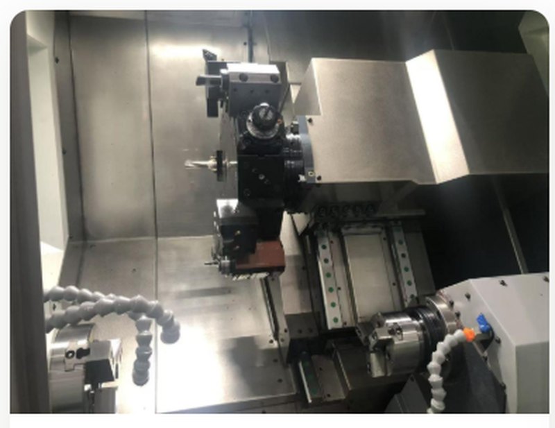 CNC lathe in operation at Goldencube's Shenzhen workshop