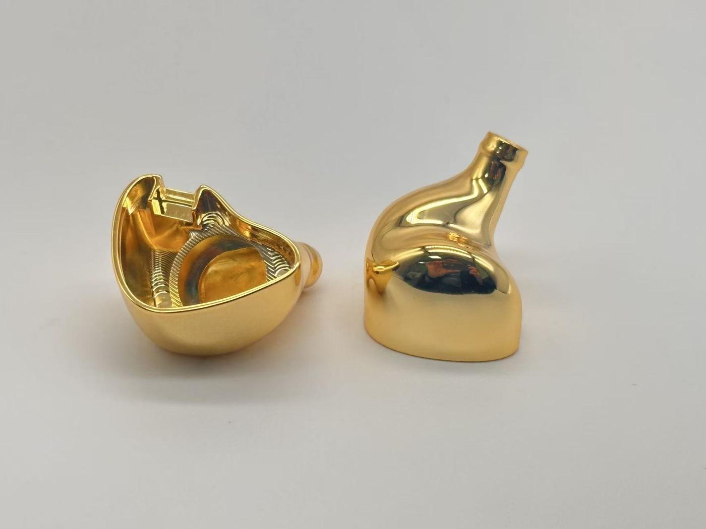 HIFI金属耳机壳CNC加工 · 镀金耳机外壳